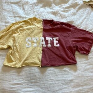 Iowa State Tailgating Split Crop Top